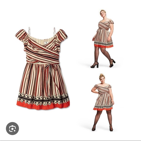 Anna Sui 3X Target Silk Printed Off the Shoulder Mini Dress NWOT - Picture 4 of 9